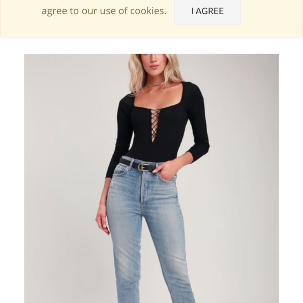 Honey punch STYLE MERIT LACE-UP BODYSUIT